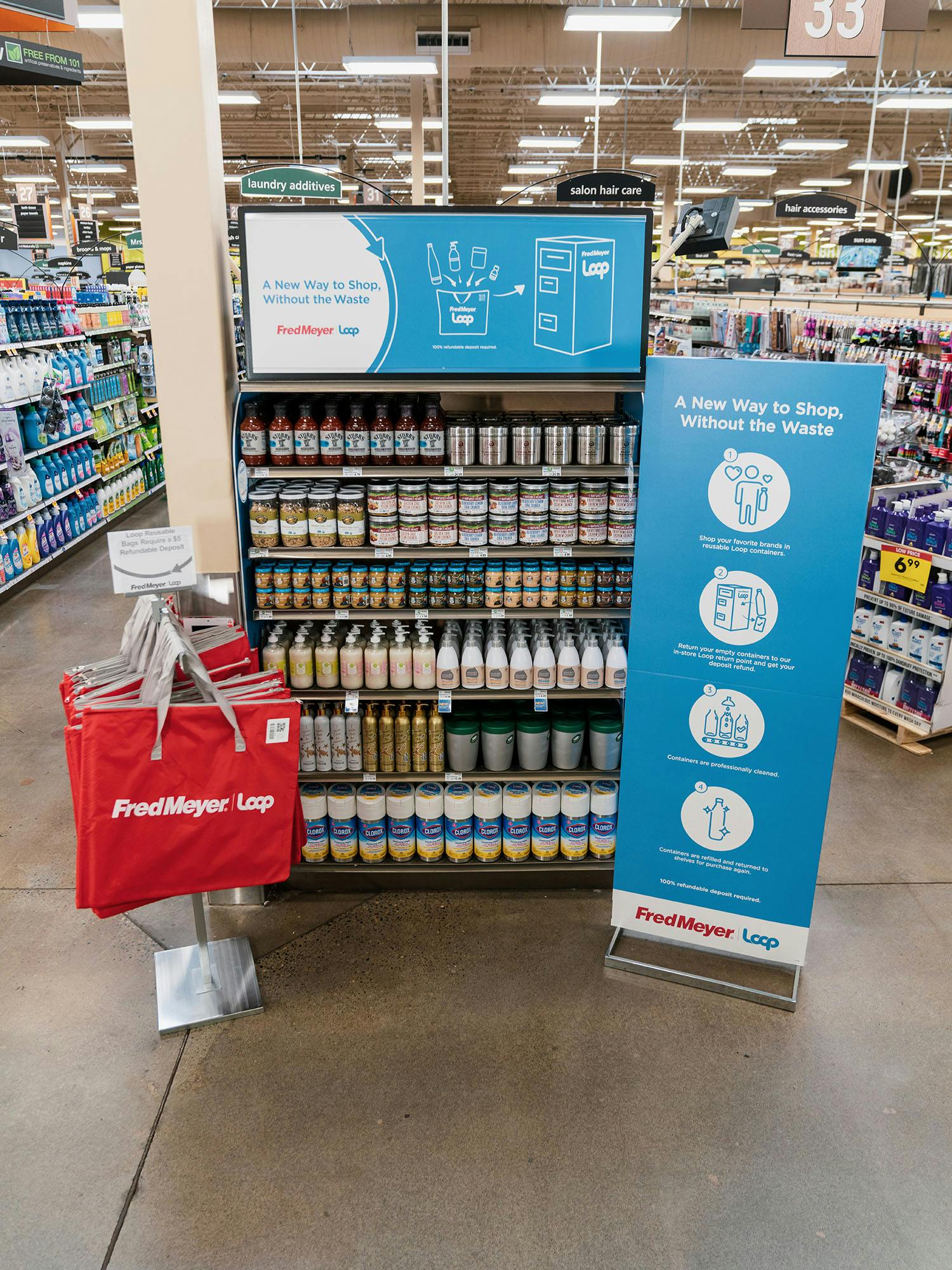 The Kroger Co. launches Loop reusable packaging in Fred Meyer stores.